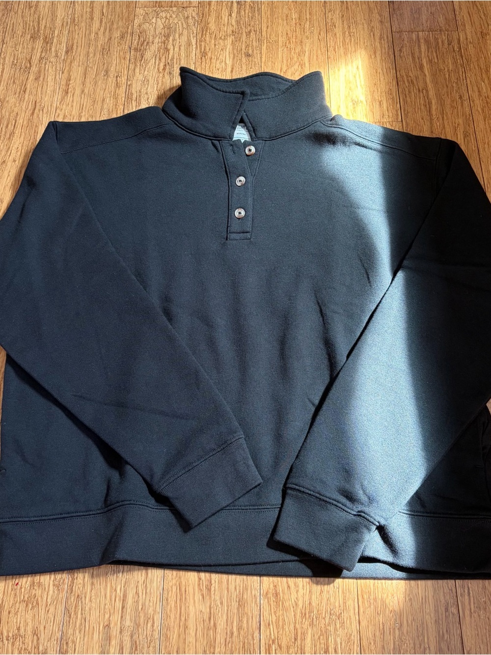 PINK Victoria's Secret Black Quarter-Snap Mock Neck Sweatshirt